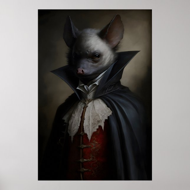 Gothic Fledermaus Vintage Poster, Kunstposter Druc Poster (Vorne)