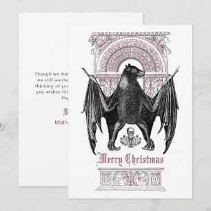 Gothic-Fledermaus-Weihnachtsgrußkarte Feiertagskarte