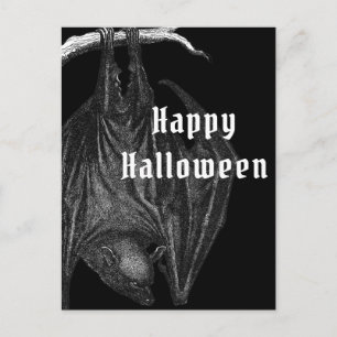 Gothic Fledermäuse Frohes Halloween Grußkarte Postkarte