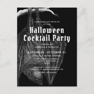 Gothic Fledermäuse Halloween Cocktailparty-Einladu Postkarte
