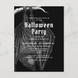 Gothic Fledermäuse Halloween-Party-Einladung Postkarte
