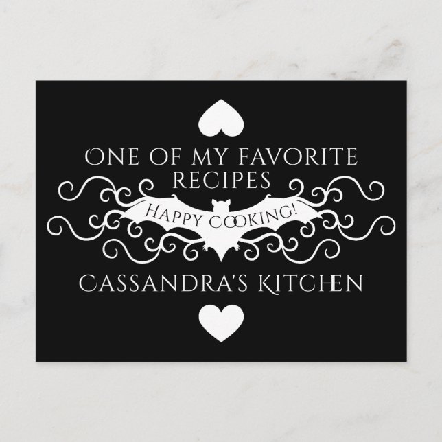 Gothic Fledermausrezept Postkarte (Vorderseite)