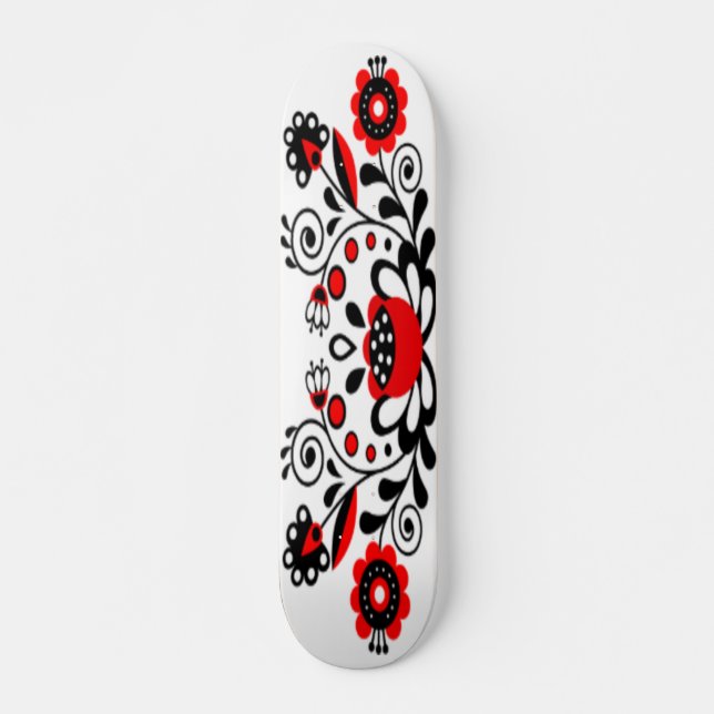 Gothic Floral Artwork Skateboard (Vorne)