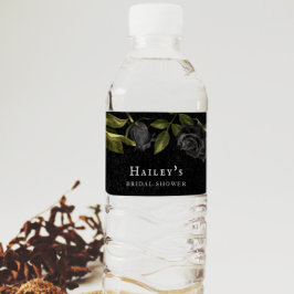 Gothic Floral Brautparty Wasserflaschenetikett