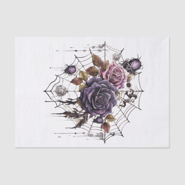 Gothic Floral Cobweb für Decoupage Seidenpapier (Vorderseite)