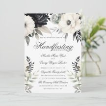 Gothic Floral Dark Boho Schwarz Creme Handfasting