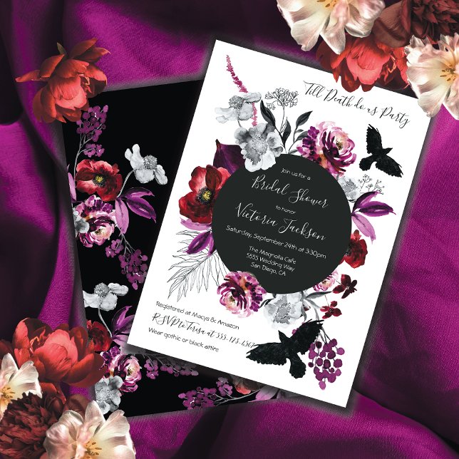Gothic Floral Dark & Moody Brautparty Einladung (Von Creator hochgeladen)