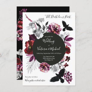 Gothic Floral Dark & Moody Wedding Einladung