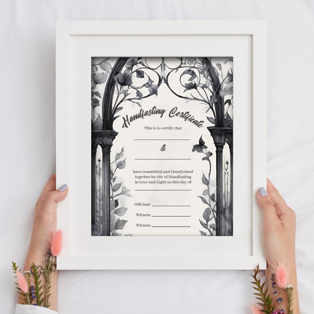 Gothic Floral Garden Gate Handfastzertifikat Poster (Von Creator hochgeladen)