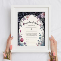 Gothic Floral Garden Gate Handfastzertifikat
