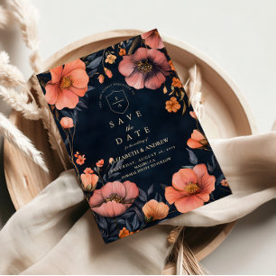 Gothic Floral Hochzeits Eleganz Save The Date