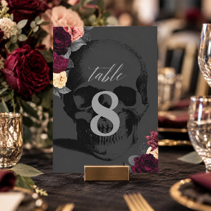 Gothic Floral Hochzeitstisch-Nummernkarte Einladung