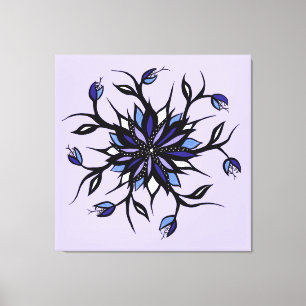 Gothic Floral Mandala Monster und Zähne Leinwanddruck