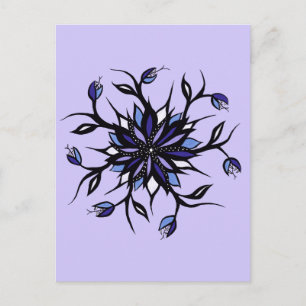 Gothic Floral Mandala Monster und Zähne Postkarte