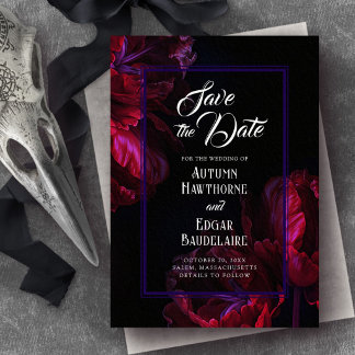 Gothic Floral Save-the-Date im Moody-Stil Save The Date