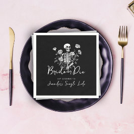 Gothic Floral Skeleton Bachelorette Party Serviette