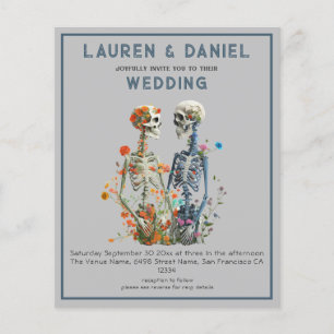 Gothic Floral Skeleton QR Code Hochzeit