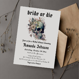 Gothic Floral Skull Bridge oder Die Brautparty Einladung
