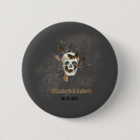 Gothic Floral Skull Butterflies Hochzeit