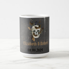 Gothic Floral Skull Butterflies Hochzeit Kaffeetasse