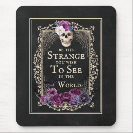 Gothic Floral Skull Fledermäuse Funny Zitat Schwar Mousepad
