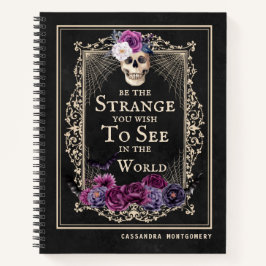 Gothic Floral Skull Funny Zitat Personalisierter N Notizbuch