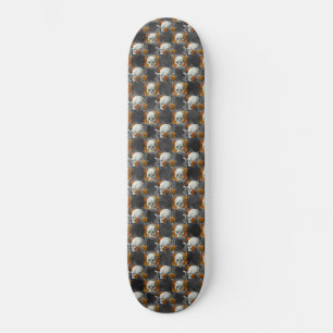 Gothic Floral Skull Kupfer Floral Skateboard