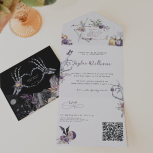 Gothic Floral Spukhaftes Sechzehn-Foto All In One Einladung
