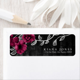 Gothic Floral Wedding Burgundy ID866