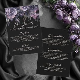 Gothic Floral Wedding Details Begleitkarte
