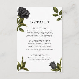 Gothic Floral Wedding Details Begleitkarte