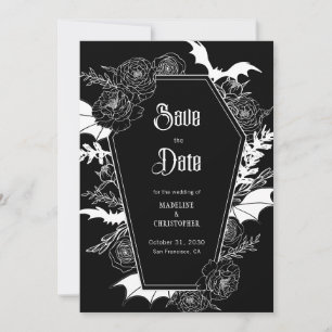 Gothic Floral Wedding Foto Save the Date Einladung