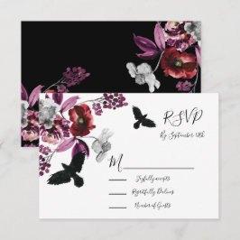 Gothic Floral Wedding Response Cards UAWG RSVP Karte
