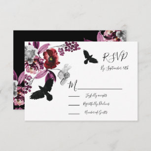 Gothic Floral Wedding Response Cards UAWG RSVP Karte