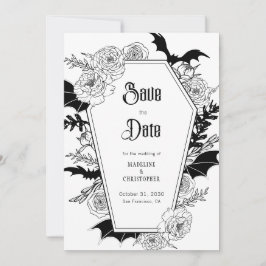 Gothic Floral Wedding Save the Date Einladung
