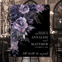 Gothic Floral Wedding Welcome Sign