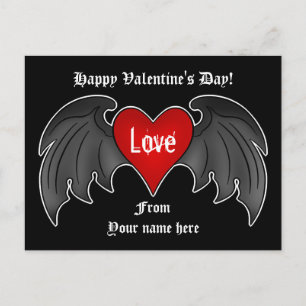Gothic-Flügelherz-Valentinstag Feiertagspostkarte