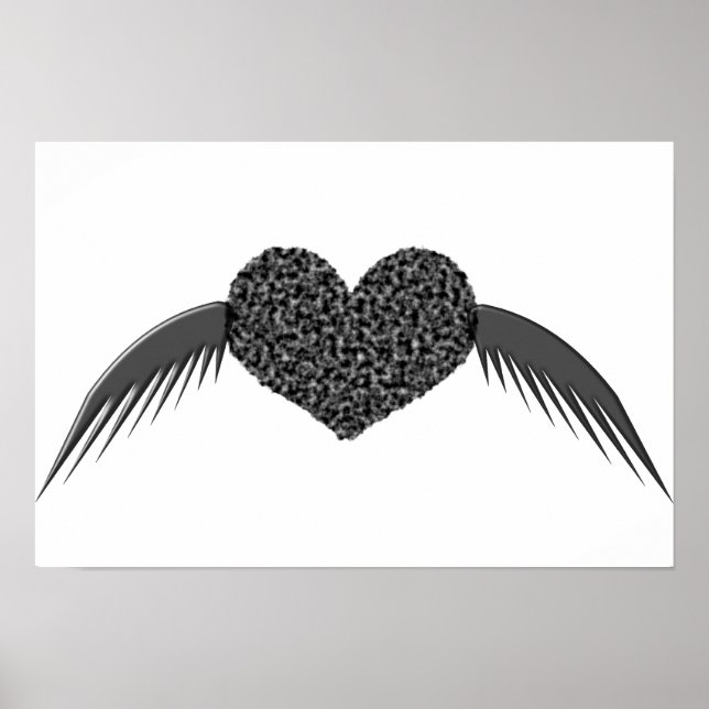 Gothic-Flügelliebesherzplakat Poster (Vorne)