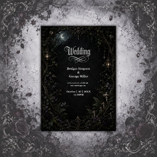 Gothic Forest Mond Laterne Hochzeit Einladung