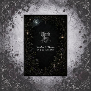 Gothic Forest Mond Laternen Hochzeit Dankeskarte