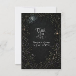 Gothic Forest Mond Laternen Hochzeit Dankeskarte