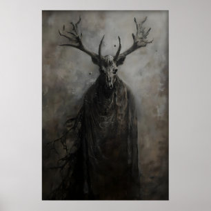 Gothic Forest Spirit Druck, Förster Dark Academia Poster