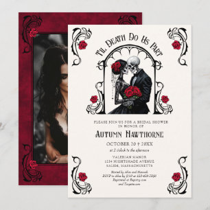 Gothic-Fotos bis zum Tod Junggesellinnenabschied Einladung