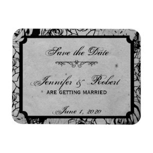 Gothic Frame der schwarzen Rose Save the Date Magnet