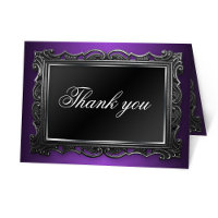Gothic Frame Lila Dankeschön Karten