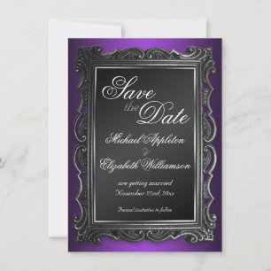 Gothic Frame Purple Save-the-Date-Hochzeitsankündi Save The Date