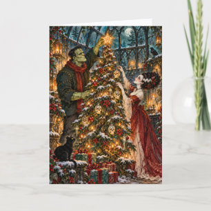 Gothic Frankenstein & Braut Creepmas-Geschenk zur Feiertagskarte