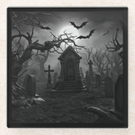 Gothic Friedhof unter dem Vollmond-Achterbahn Glasuntersetzer
