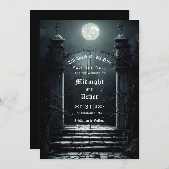 Gothic Full Moon Save the Date (Vorne/Hinten)