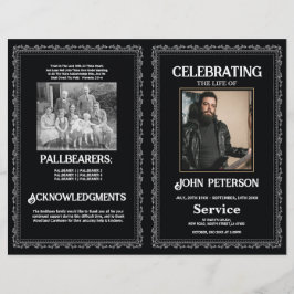 Gothic Funeral Order of Service Rock Black Design Flyer